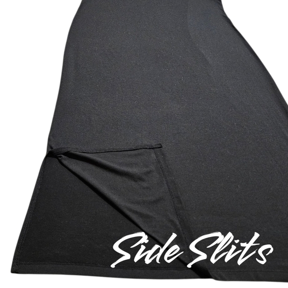 Double Zero Elevated Basic Black Midi Tank Dress | Minimalist Stretch Knit M - Picture 4 of 9